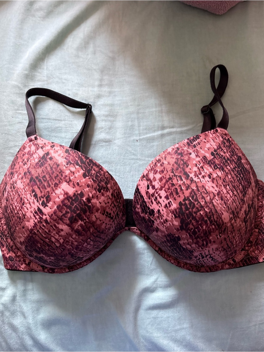 PINK Victoria’s Secret Women's Pink Patterned Push Up Bra Size 36DD